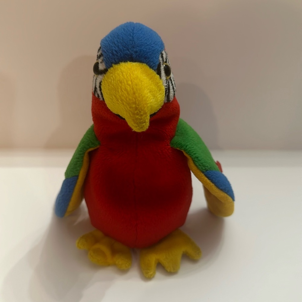 Ty Beanie Baby Jabber The Parrot Tropical Bird Retired